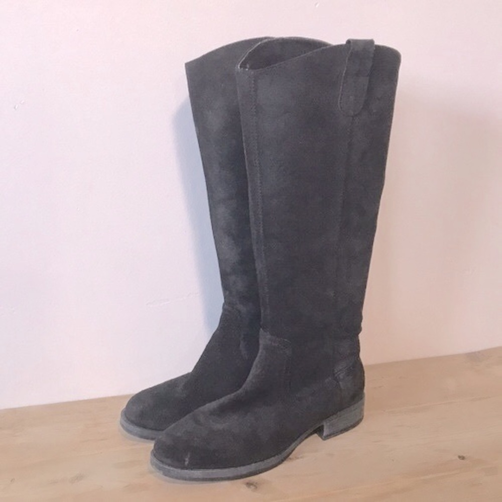 Pulp Mav-Rick black leather knee length boots size 6